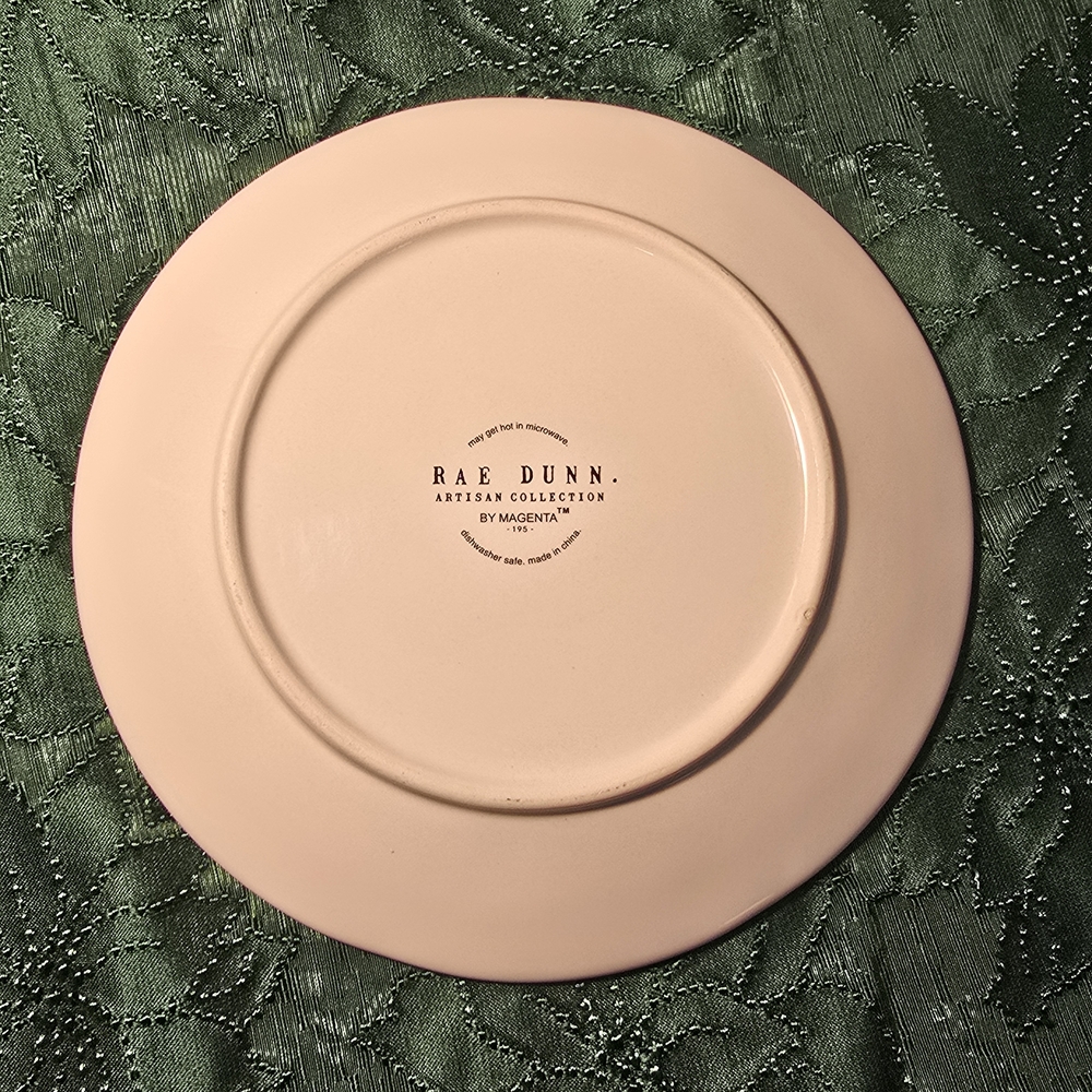 Rae Dunn 8 1/4" Witch Hocus Pocus Plate with Purple and Green Accents #2 - Picture 2 of 2